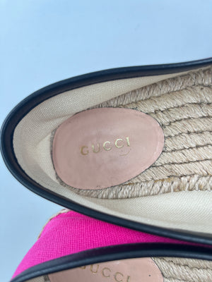 GUCCI - CANVAS LOGO ESPADRILLES CYCLAMEN ROSE - SZ 37.5