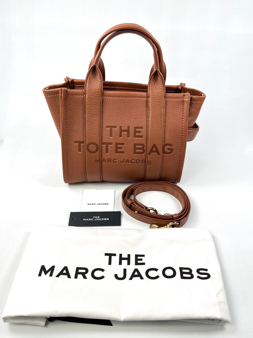 MARC JACOBS - THE MINI LEATHER TOTE BAG IN TAN