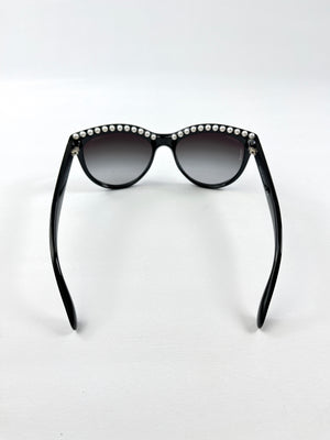 CHANEL - PEARL EMBELLISHED GRADIENT BUTTERFLY SUNGLASSES