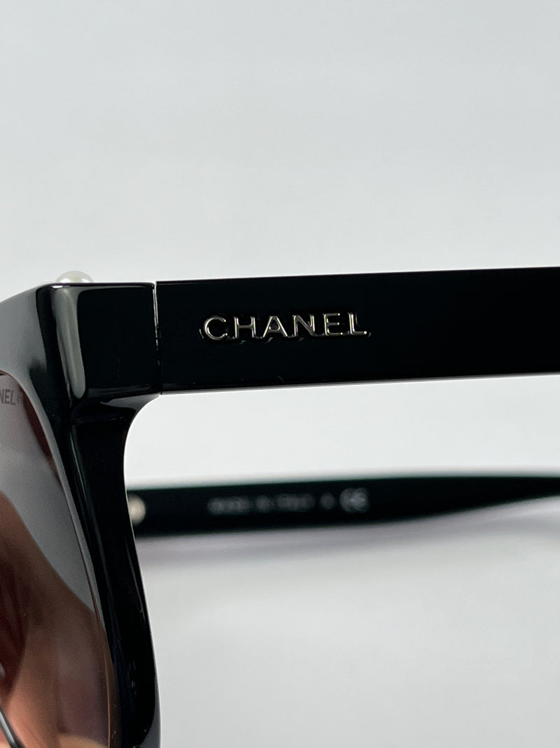 CHANEL - PEARL EMBELLISHED GRADIENT BUTTERFLY SUNGLASSES
