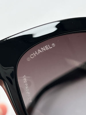CHANEL - PEARL EMBELLISHED GRADIENT BUTTERFLY SUNGLASSES