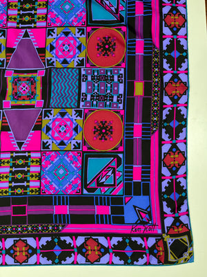 KEN SCOTT - BOLD GEOMETRIC VINTAGE SILK SCARF