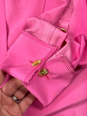 CHANEL - CC POCKET DETAIL VINTAGE SILK BLOUSE