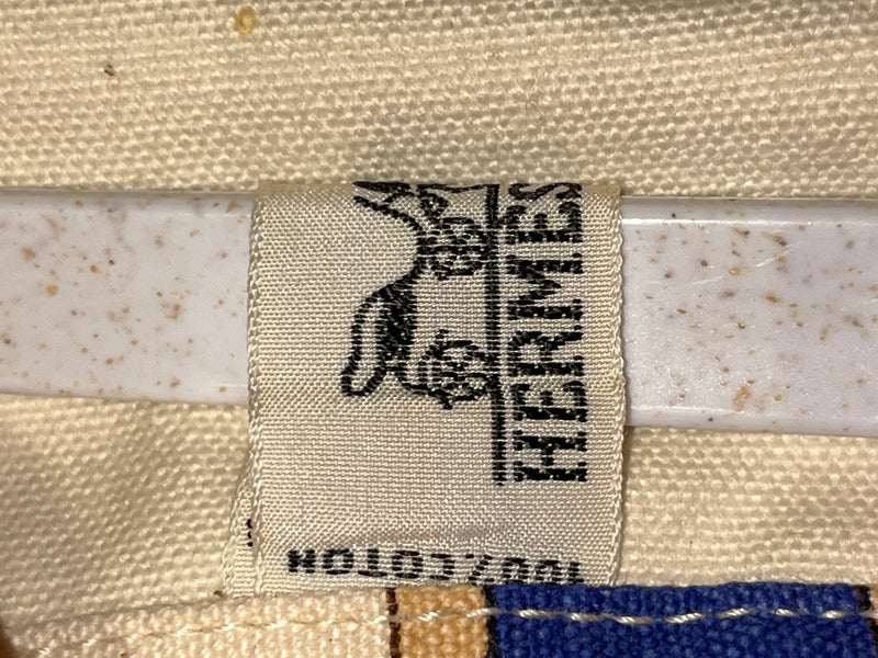 HERMES - HORSE PRINT COTTON CANVAS TOTE - VINTAGE