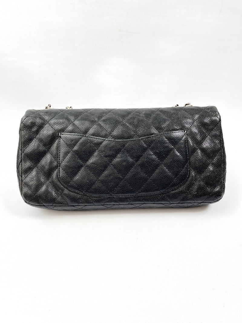 CHANEL - REISSUE EAST WEST FLAP BAG IN CAVIAR LEATHER