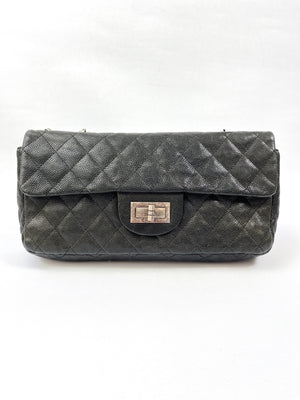 CHANEL - REISSUE EAST WEST FLAP BAG IN CAVIAR LEATHER