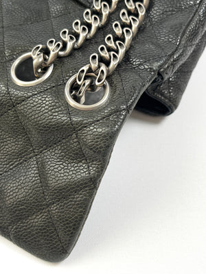 CHANEL - REISSUE EAST WEST FLAP BAG IN CAVIAR LEATHER