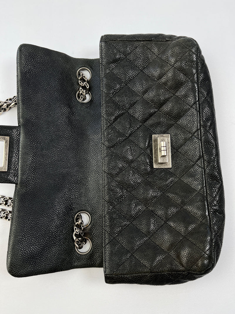 CHANEL - REISSUE EAST WEST FLAP BAG IN CAVIAR LEATHER
