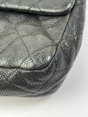 CHANEL - REISSUE EAST WEST FLAP BAG IN CAVIAR LEATHER