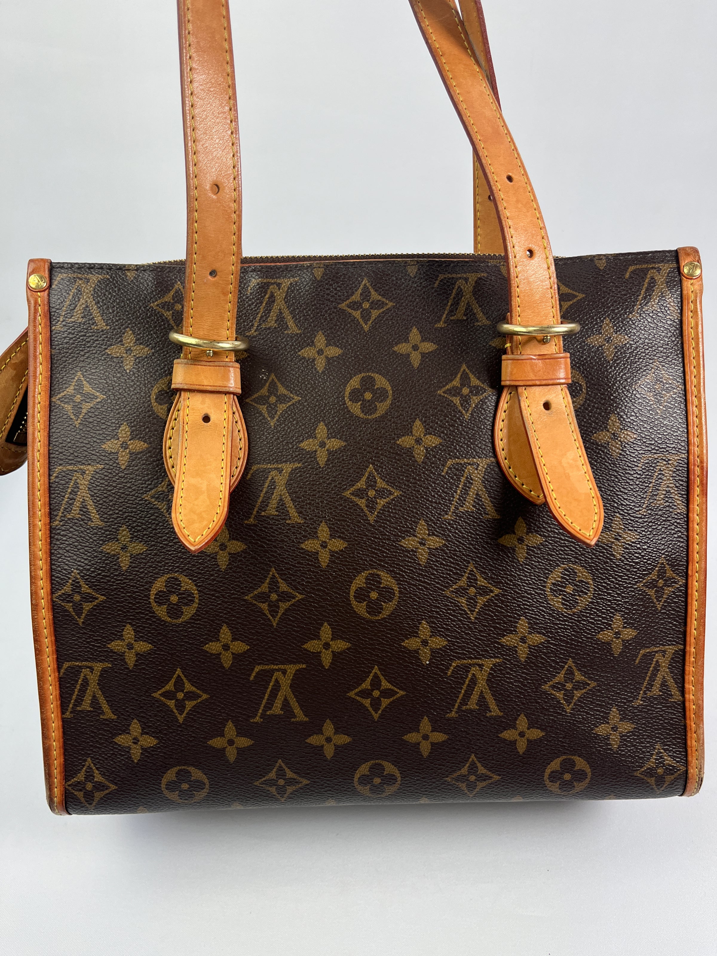 Authentic Louis Vuitton Monogram Popincourt Haut Brown Zipper Shoulder  Handbag