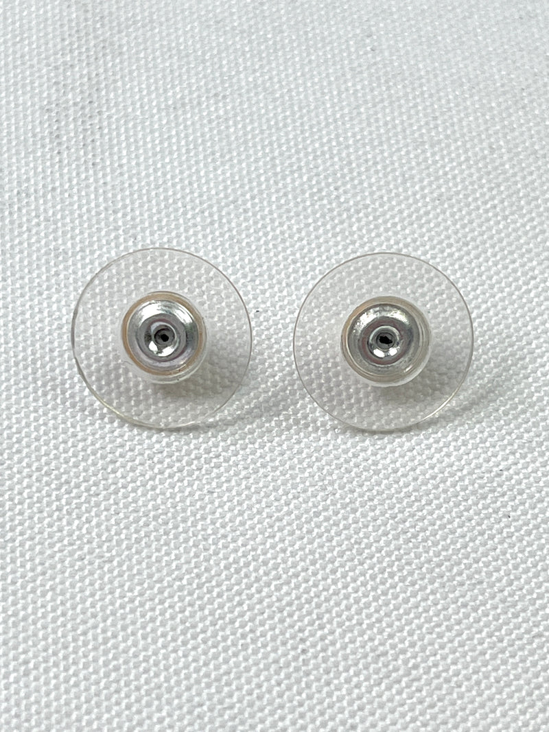 CHANEL - RESIN INLAY CC STUD EARRINGS