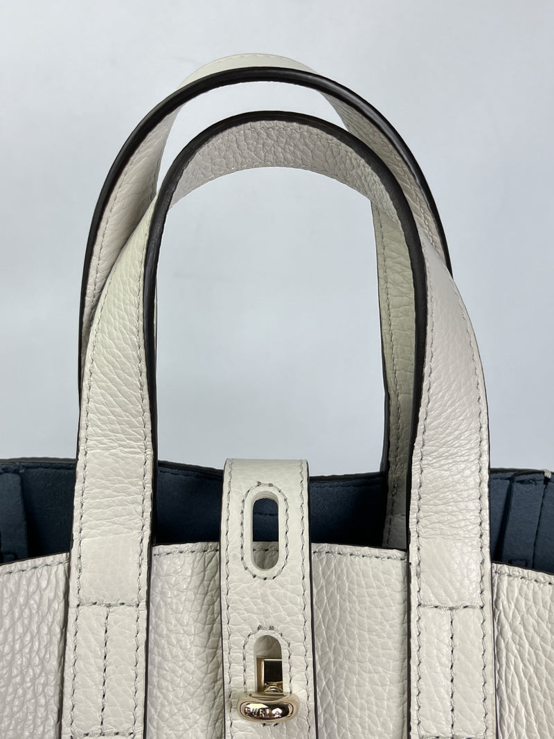 FURLA - LEATHER NET MINI TOTE IN MARSHMALLOW