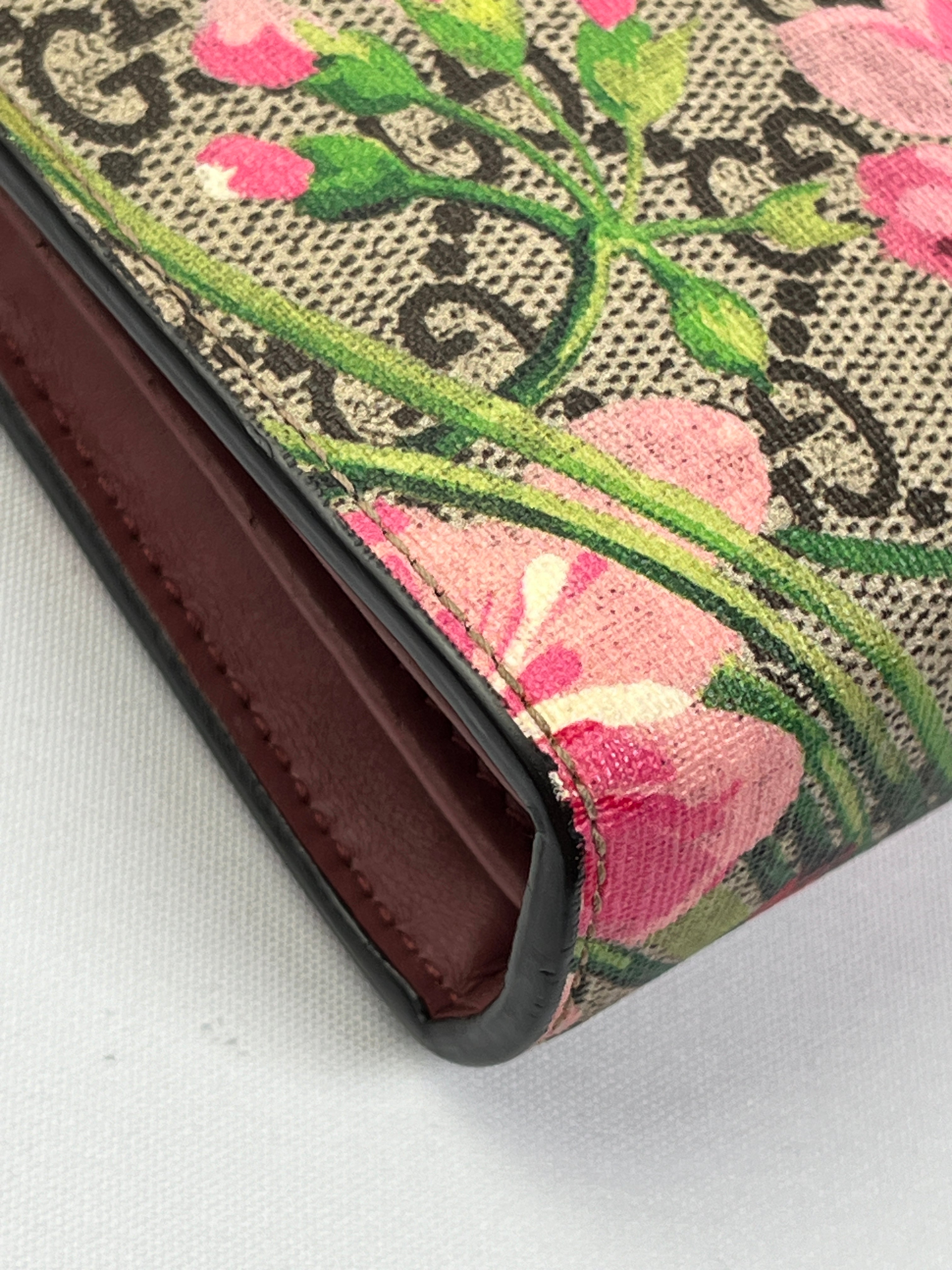 Pink Gg Blooms Supreme Chain Wallet Bag Gucci Wallet On Chain