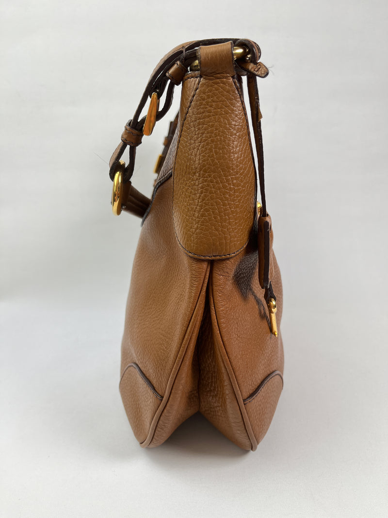 PRADA - SOUND HANDBAG IN CAMEL LEATHER