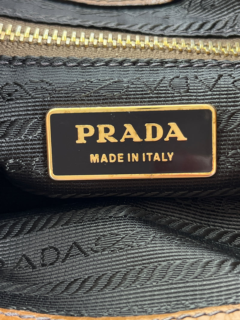 PRADA - SOUND HANDBAG IN CAMEL LEATHER