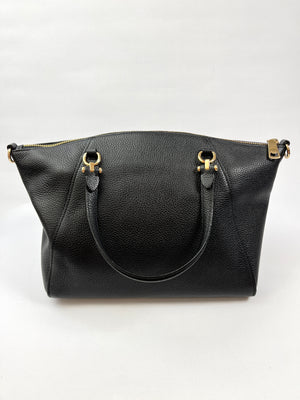 COACH - PRAIRIE SATCHEL IN BLACK PEBBLED LEATHER