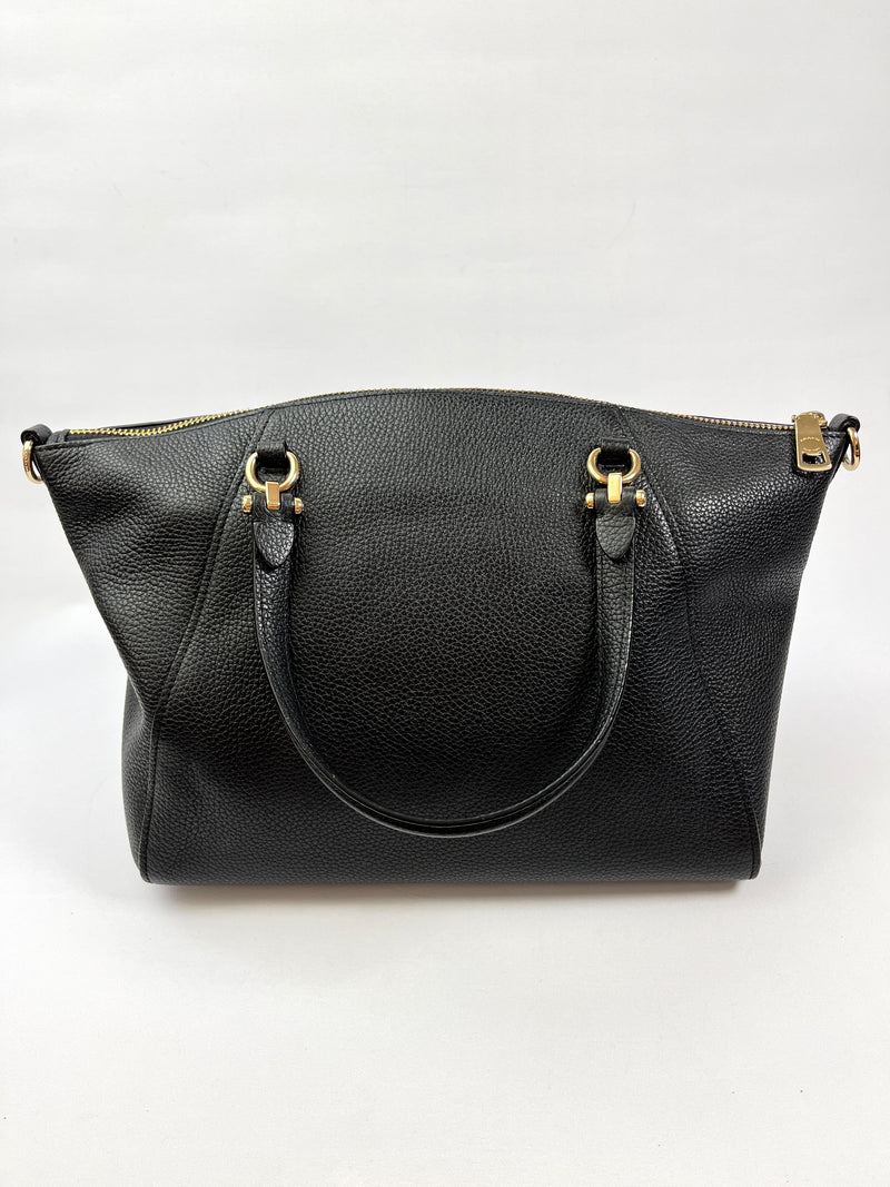 COACH - PRAIRIE SATCHEL IN BLACK PEBBLED LEATHER