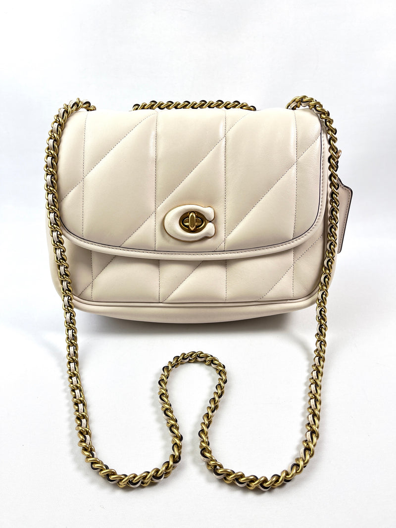 COACH - MADISON QUILTED PILLOW LEATHER BAG IN CHALK