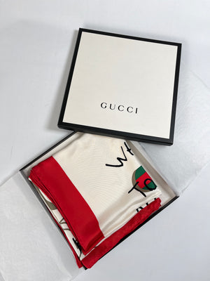 GUCCI - FUTURE FOULARD SCARF IN WHITE