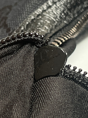 GUCCI - BLACK GG CANVAS HALF MOON HOBO CROSS BODY BAG