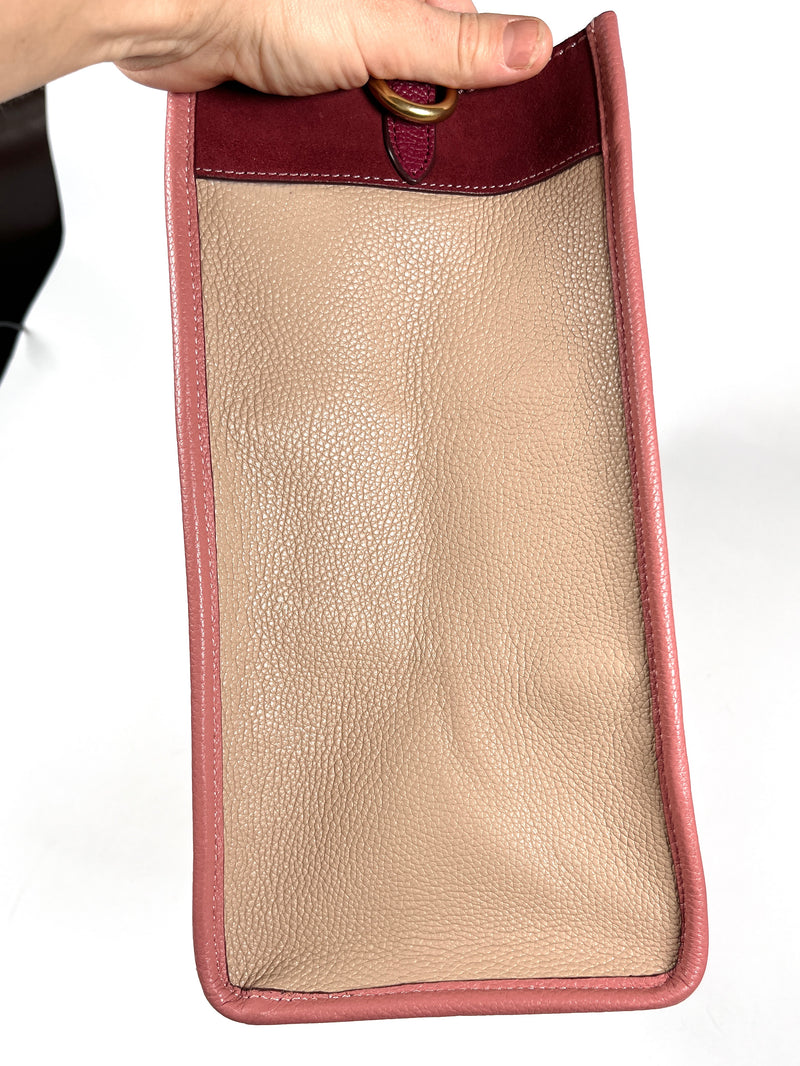 COACH - FIELD TOTE IN COLOURBLOCK VINTAGE PINK MULTI