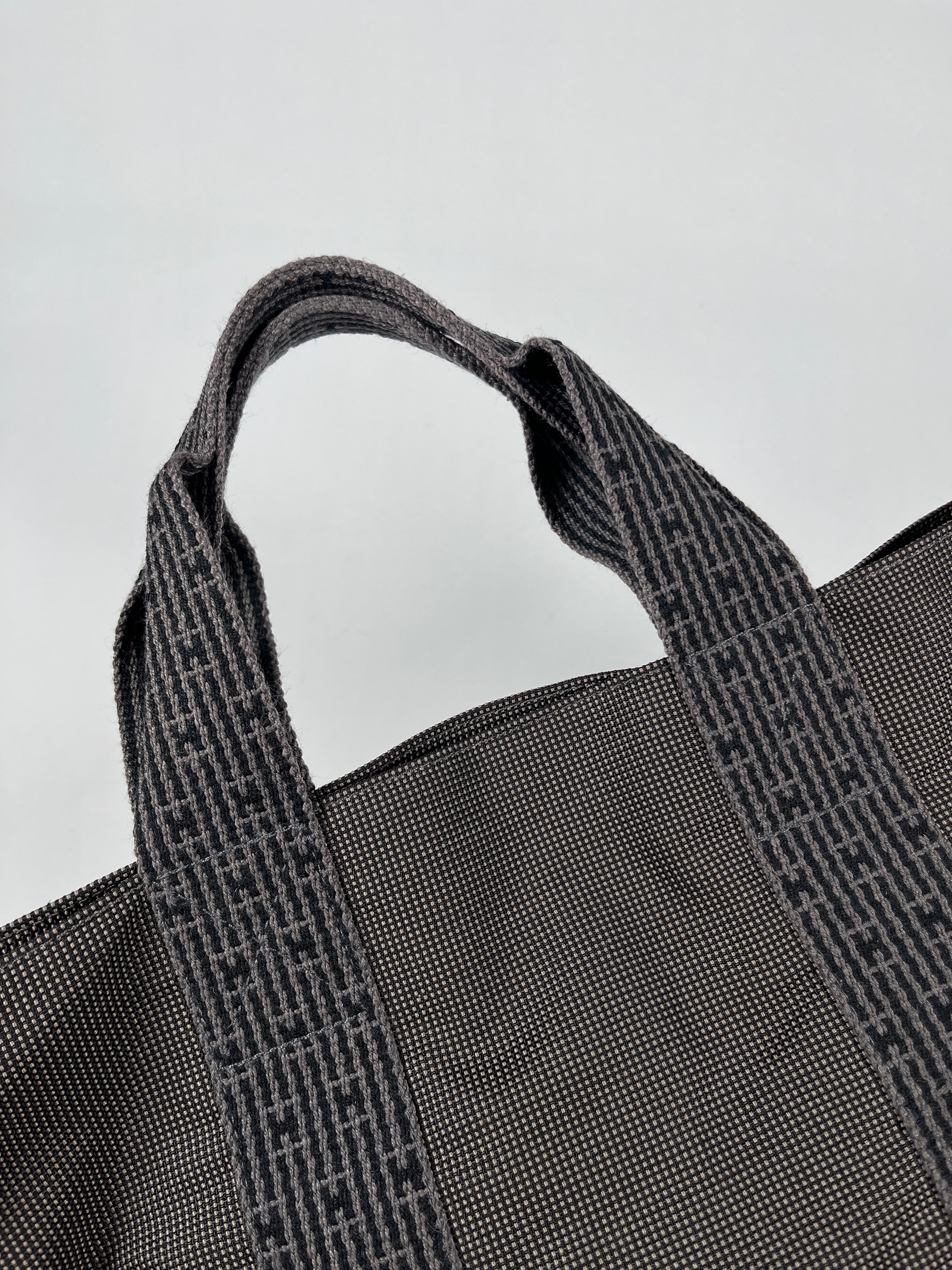 HERMES HERLINE CABAS CANVAS TOTE IN GREY RE.LUXE AU