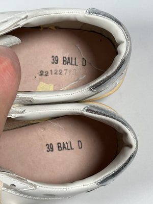 GOLDEN GOOSE - BALLSTAR SNEAKERS WHITE ICE SILVER - NEW - SZ 39