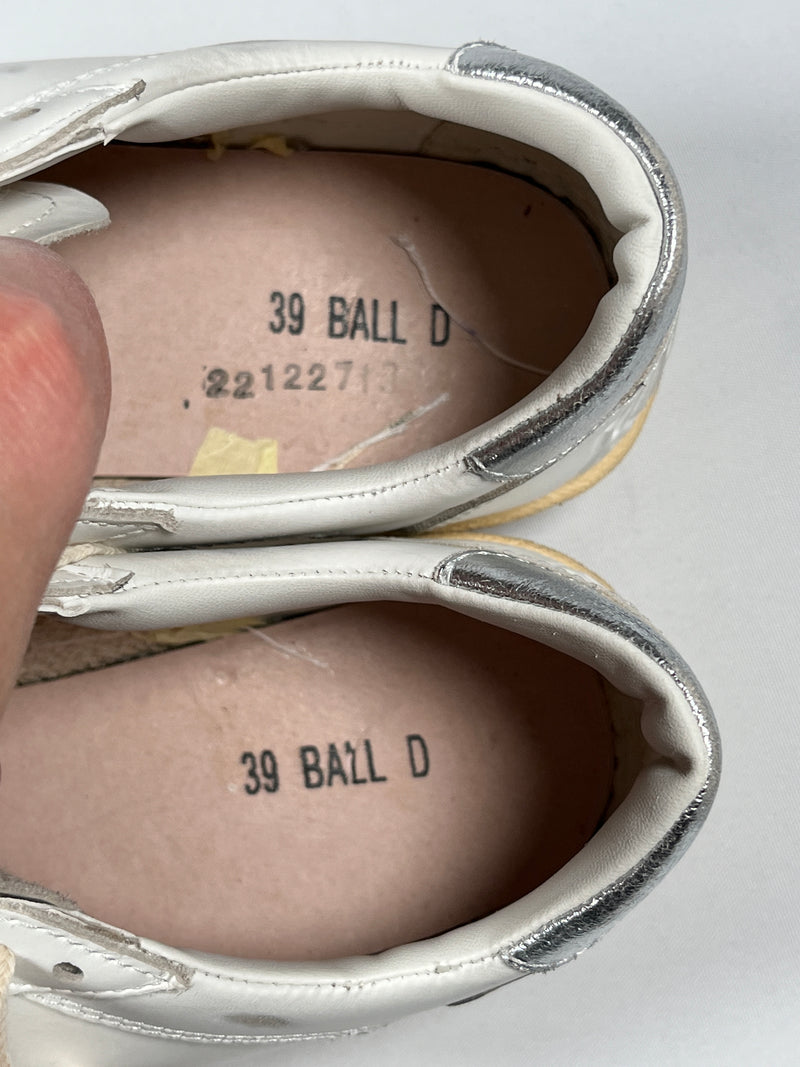GOLDEN GOOSE - BALLSTAR SNEAKERS WHITE ICE SILVER - NEW - SZ 39