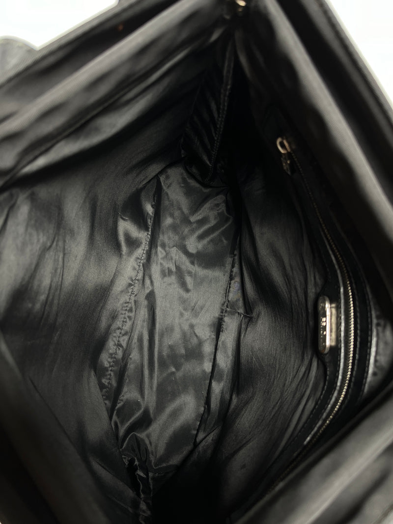 FENDI - ZUCCA LOGO NYLON 2-WAY BLACK HANDBAG