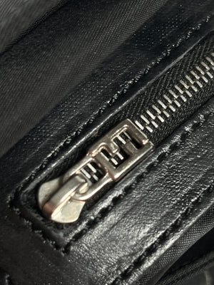 FENDI - ZUCCA LOGO NYLON 2-WAY BLACK HANDBAG