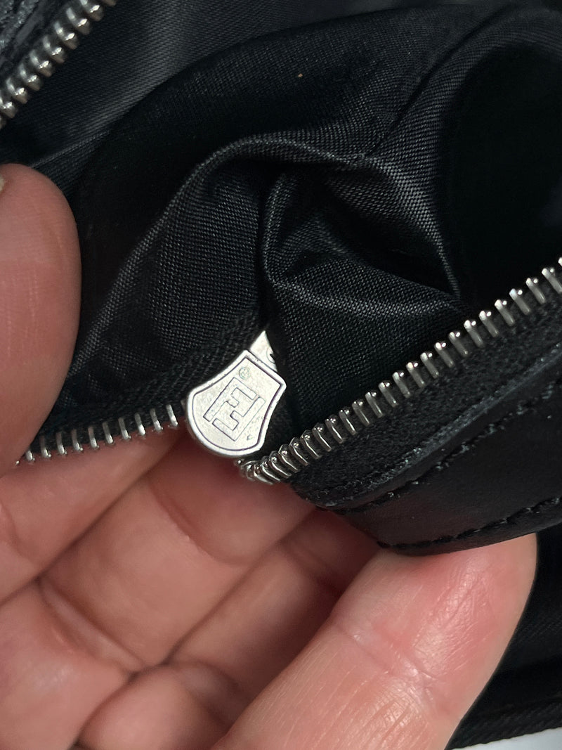 FENDI - ZUCCA LOGO NYLON 2-WAY BLACK HANDBAG