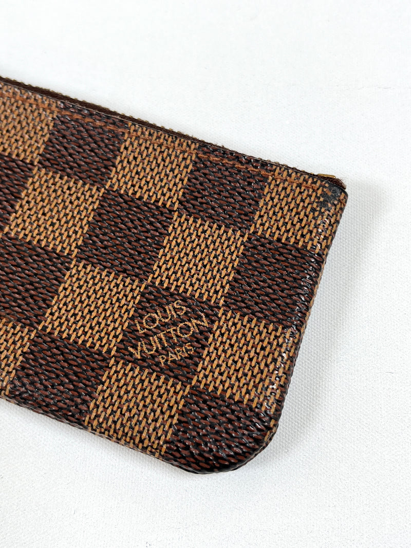 LOUIS VUITTON - KEY CLES KEY POUCH IN DAMIER EBENE CANVAS