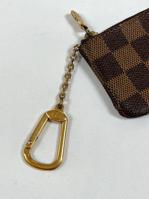 LOUIS VUITTON - KEY CLES KEY POUCH IN DAMIER EBENE CANVAS