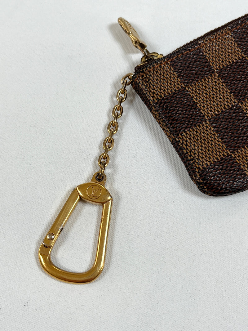 LOUIS VUITTON - KEY CLES KEY POUCH IN DAMIER EBENE CANVAS