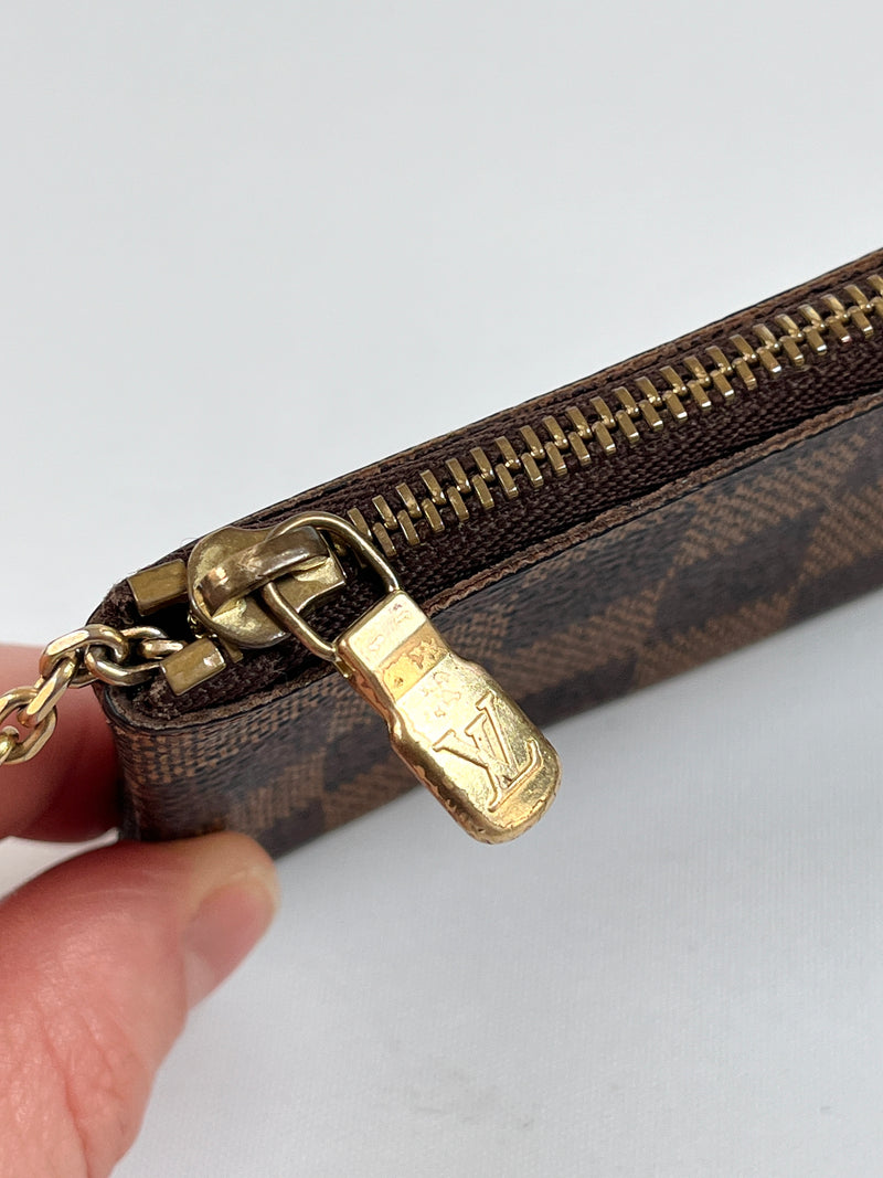 LOUIS VUITTON - KEY CLES KEY POUCH IN DAMIER EBENE CANVAS