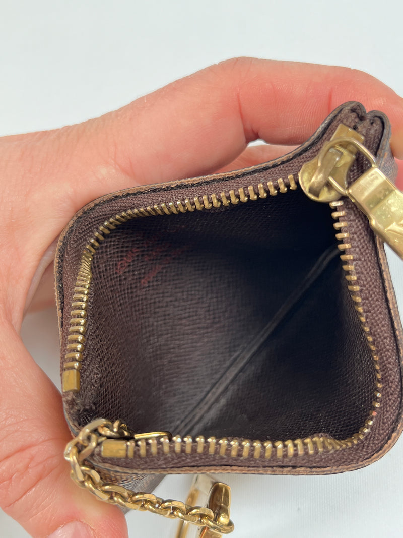 LOUIS VUITTON - KEY CLES KEY POUCH IN DAMIER EBENE CANVAS