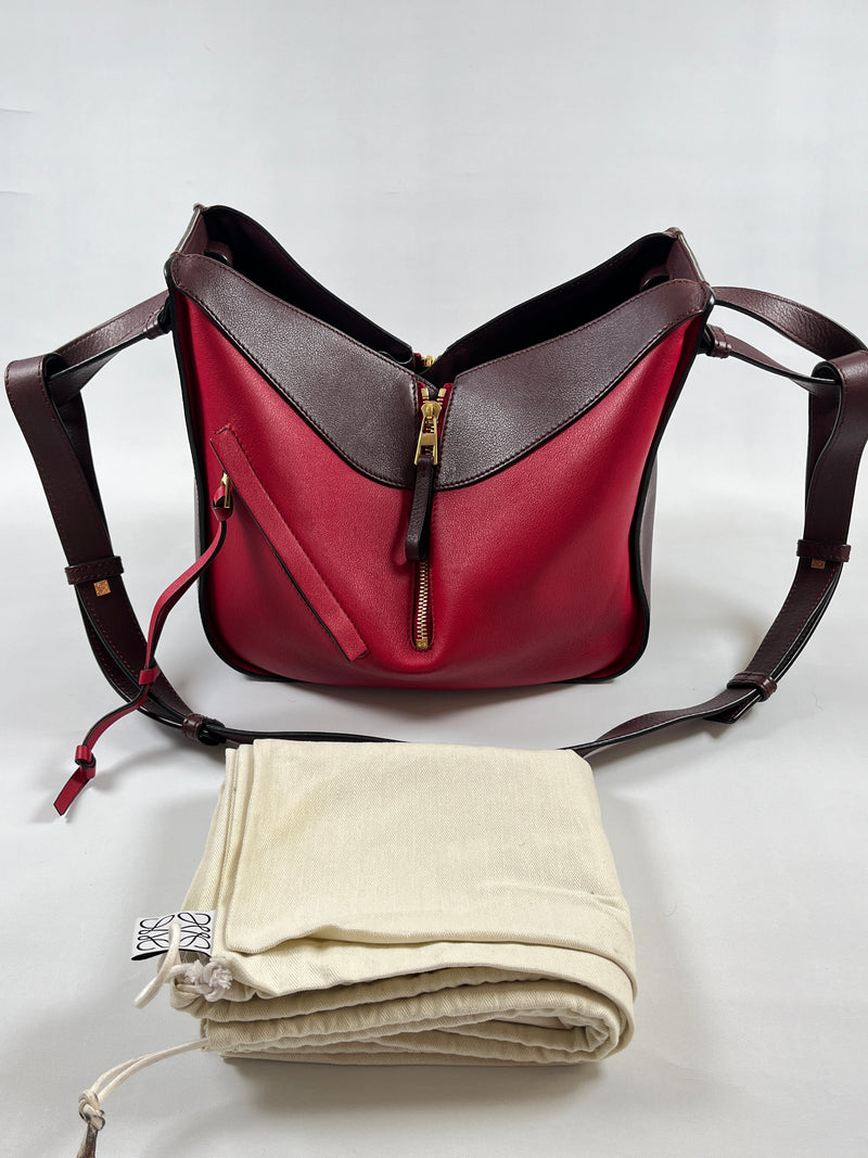 LOEWE - SMALL HAMMOCK BAG BURGUNDY & RED