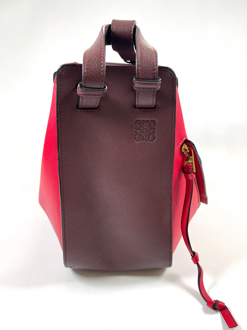 LOEWE - SMALL HAMMOCK BAG BURGUNDY & RED