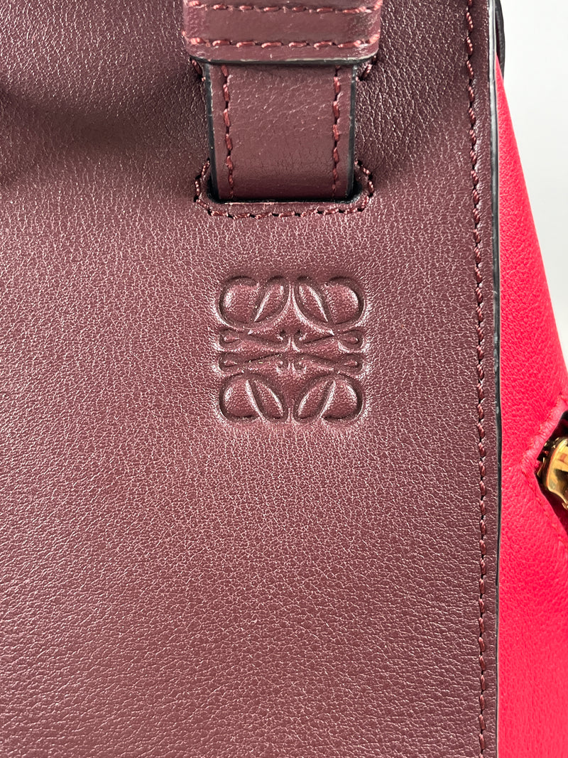 LOEWE - SMALL HAMMOCK BAG BURGUNDY & RED