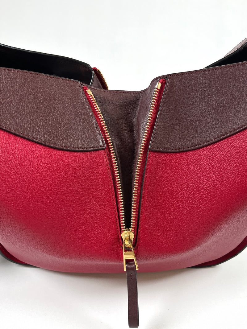 LOEWE - SMALL HAMMOCK BAG BURGUNDY & RED