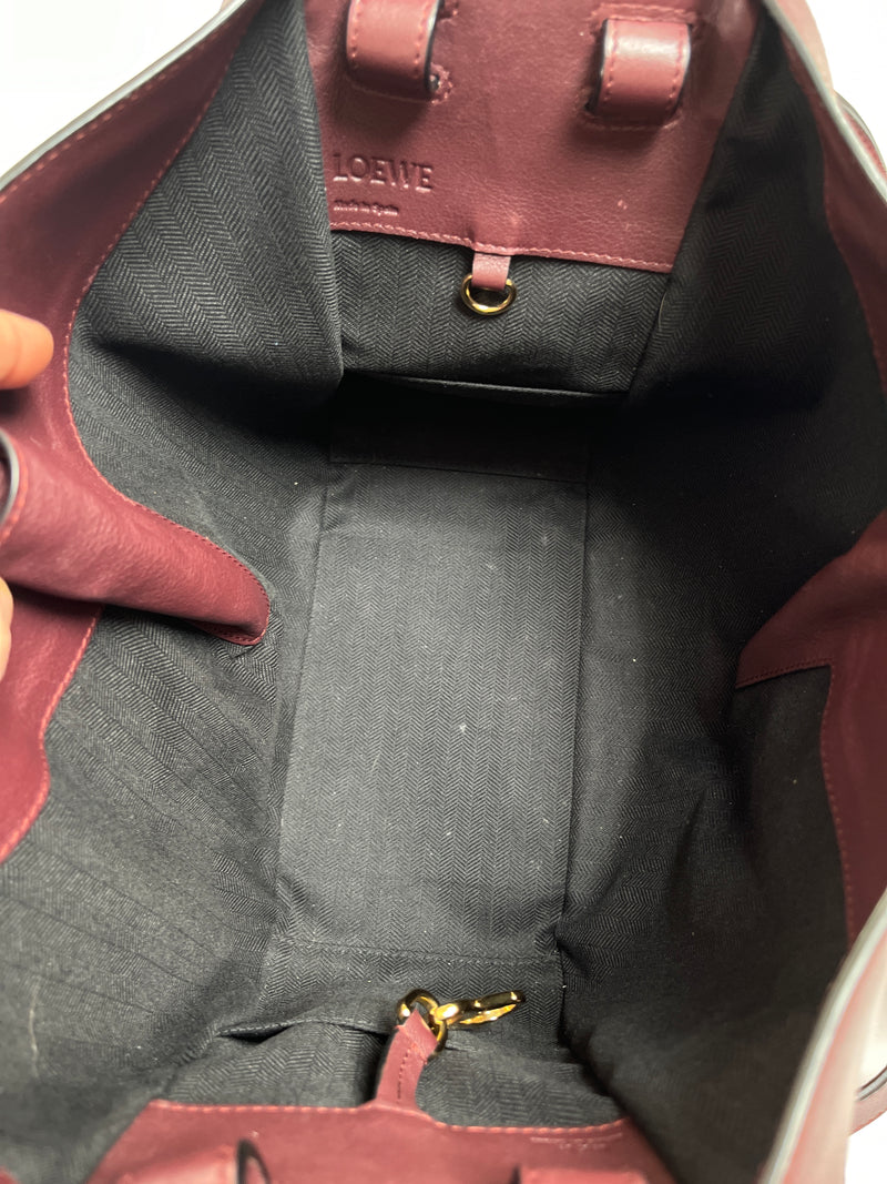 LOEWE - SMALL HAMMOCK BAG BURGUNDY & RED