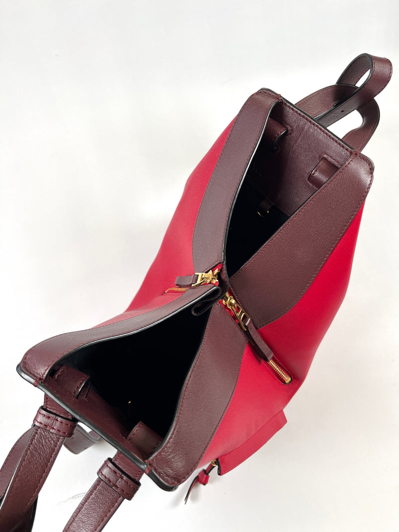 LOEWE - SMALL HAMMOCK BAG BURGUNDY & RED