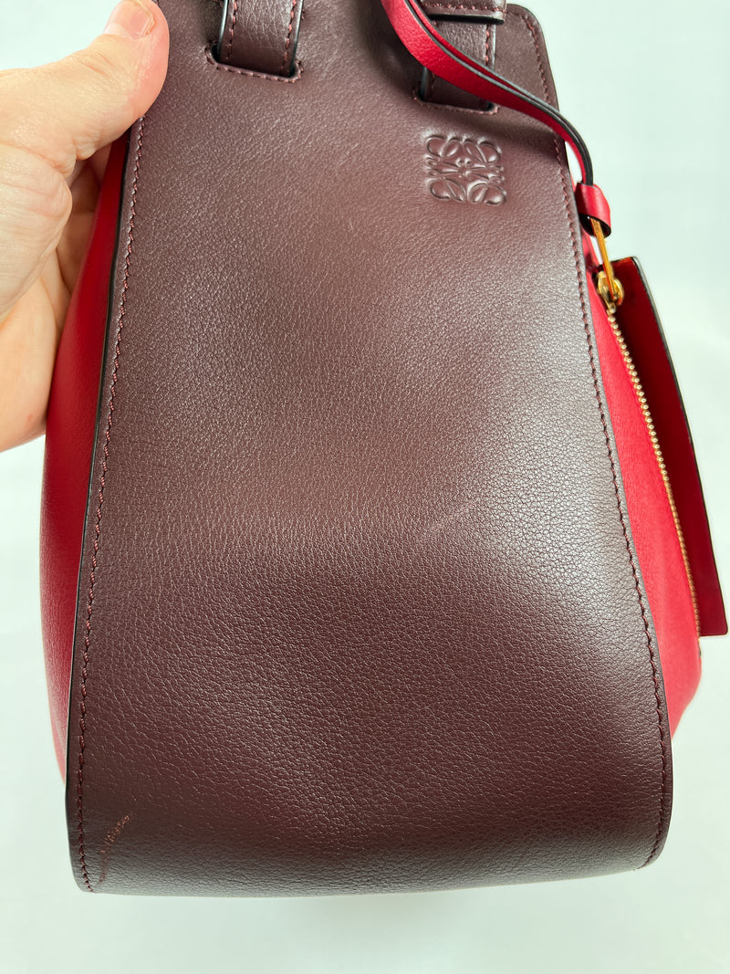 LOEWE - SMALL HAMMOCK BAG BURGUNDY & RED