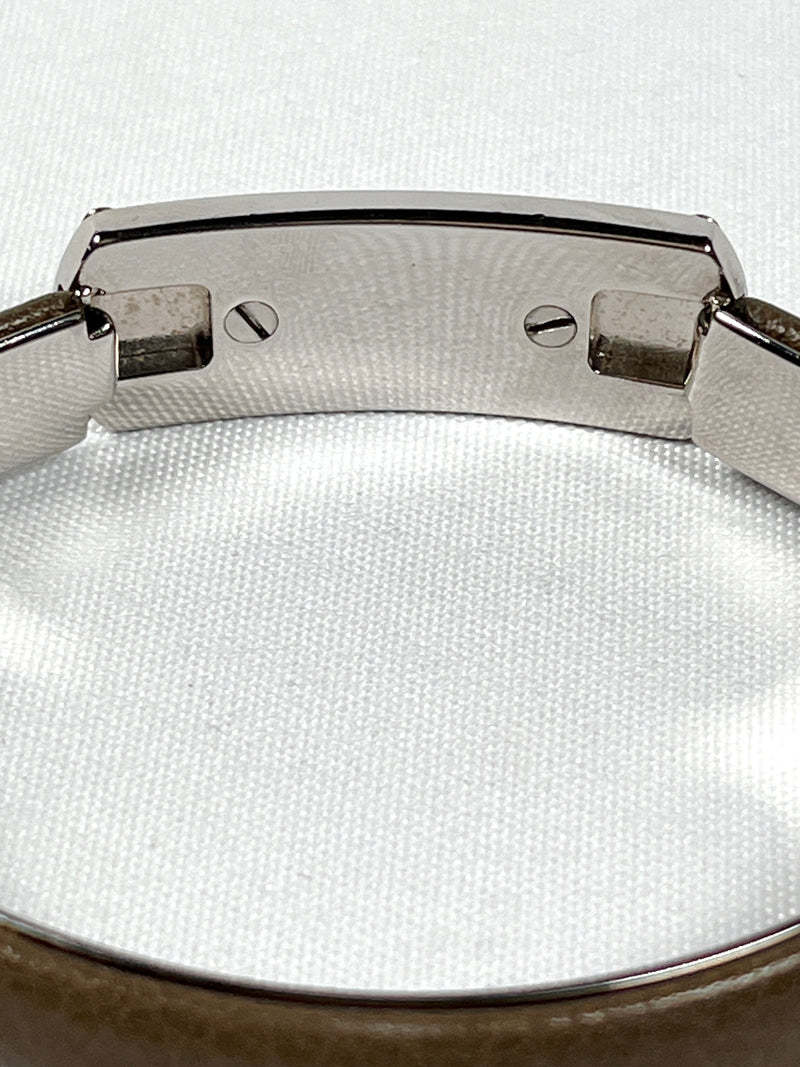 BVLGARI - SOTIRIO BANGLE BRACELET GREY LEATHER