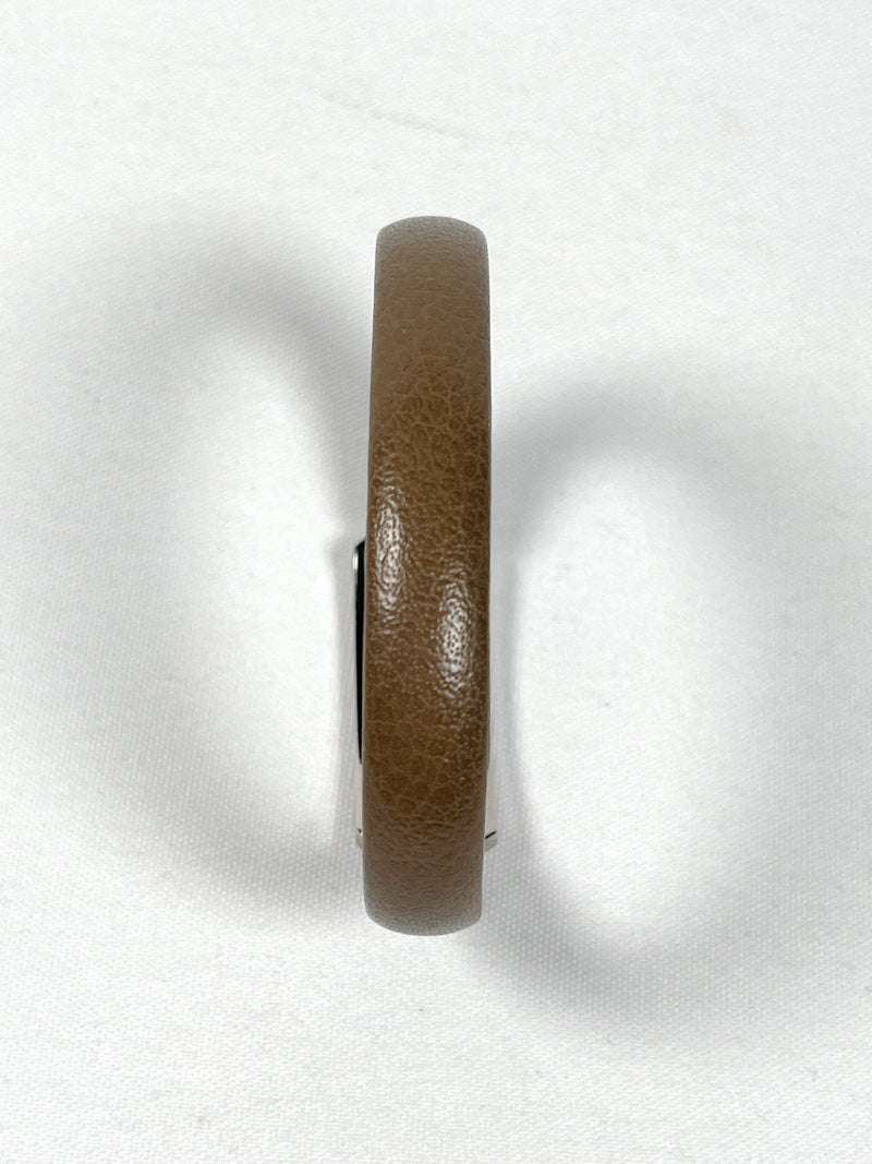 BVLGARI - SOTIRIO BANGLE BRACELET GREY LEATHER