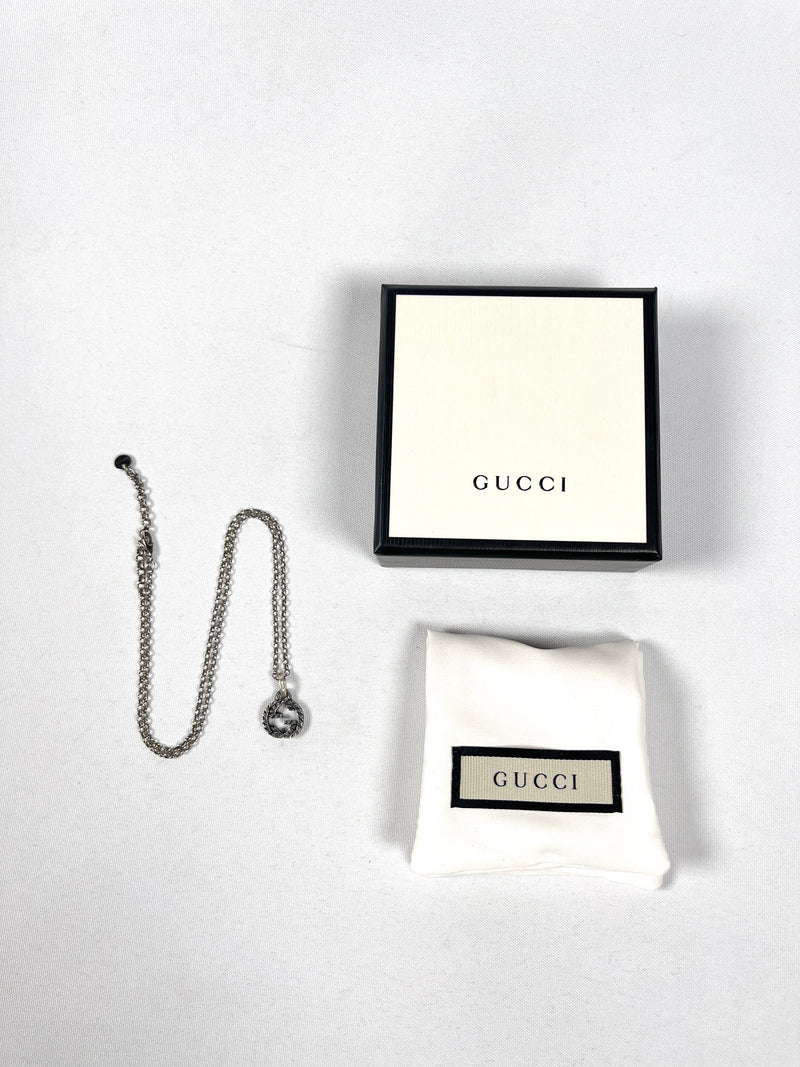 GUCCI - SILVER INTERLOCKING G PENDANT NECKLACE