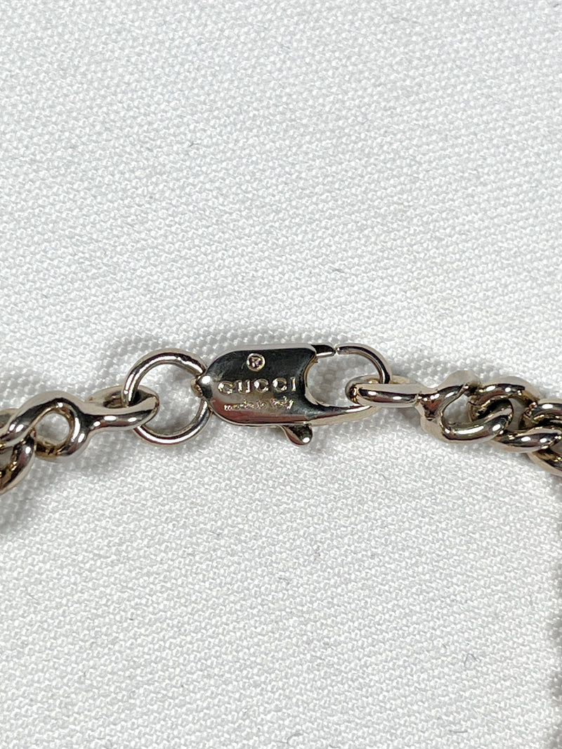 GUCCI - INTERLOCKING SILVER TONE CHAIN BRACELET
