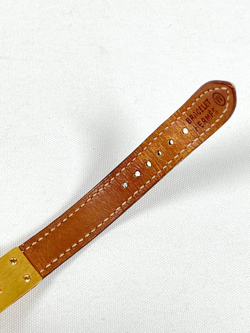 HERMES - GOLD & TAN KELLY WATCH - WITH BOX
