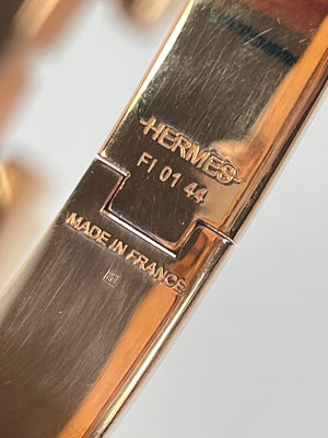 HERMES - ENAMEL NARROW CLIC H BRACELET WHITE