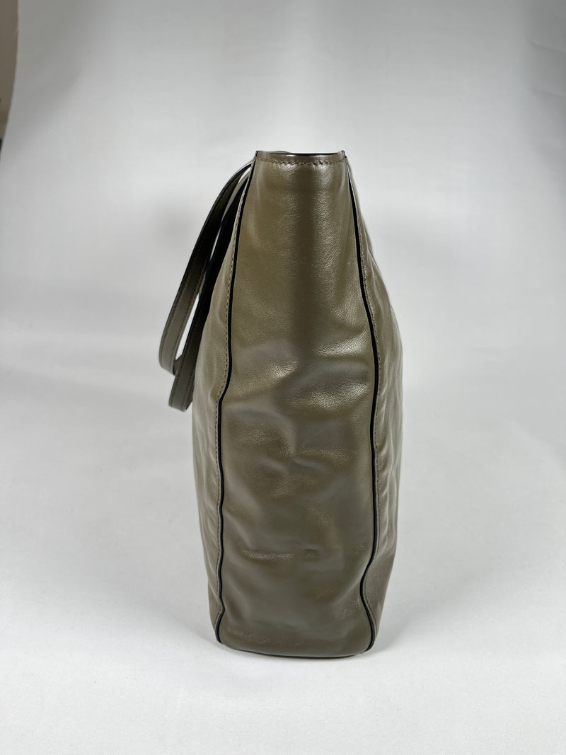 MIU MIU - DARK GREEN VITELLO LUX TOTE